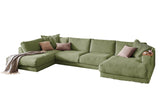KAWOLA Sofa MADELINE Wohnlandschaft U-Form Cord olivgrün