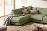 KAWOLA Sofa MADELINE Wohnlandschaft U-Form Cord olivgrün