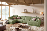 KAWOLA Sofa MADELINE Wohnlandschaft U-Form Cord olivgrün, Rechts