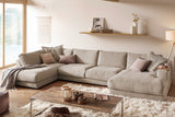 KAWOLA Sofa MADELINE Wohnlandschaft U-Form Cord taupe