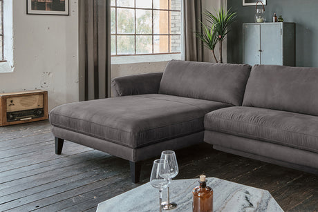 KAWOLA Sofa MALTA Ecksofa Stoff anthrazit