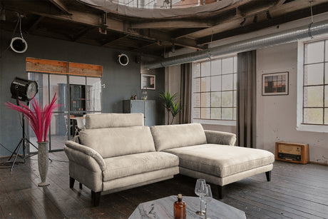 KAWOLA Sofa MALTA Ecksofa Stoff beige