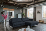 KAWOLA Sofa MALTA Ecksofa Stoff schwarz, Rechts, Ohne Zusatzausstattung, Relaxfunktion