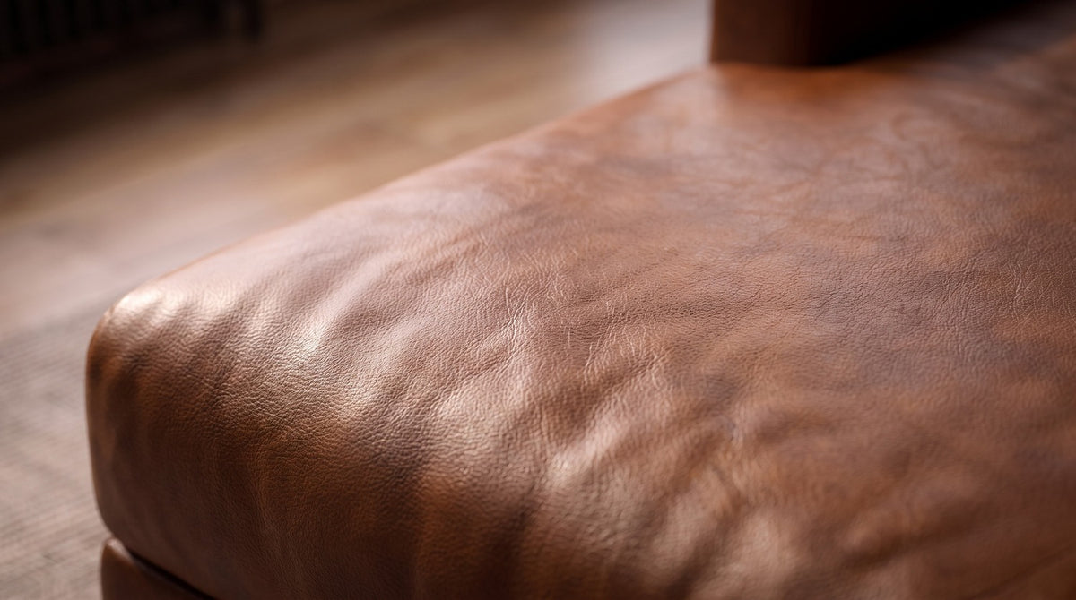 KAWOLA Sofa MARLIN Ecksofa Lederfaserstoff cognac