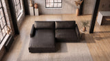 KAWOLA Sofa MARLIN Ecksofa Lederfaserstoff schwarz