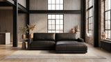 KAWOLA Sofa MARLIN Ecksofa Lederfaserstoff schwarz