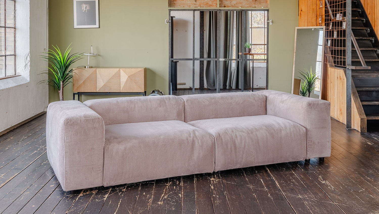 KAWOLA Sofa MIA Modulares Sofa 6-tlg. Cord taupe