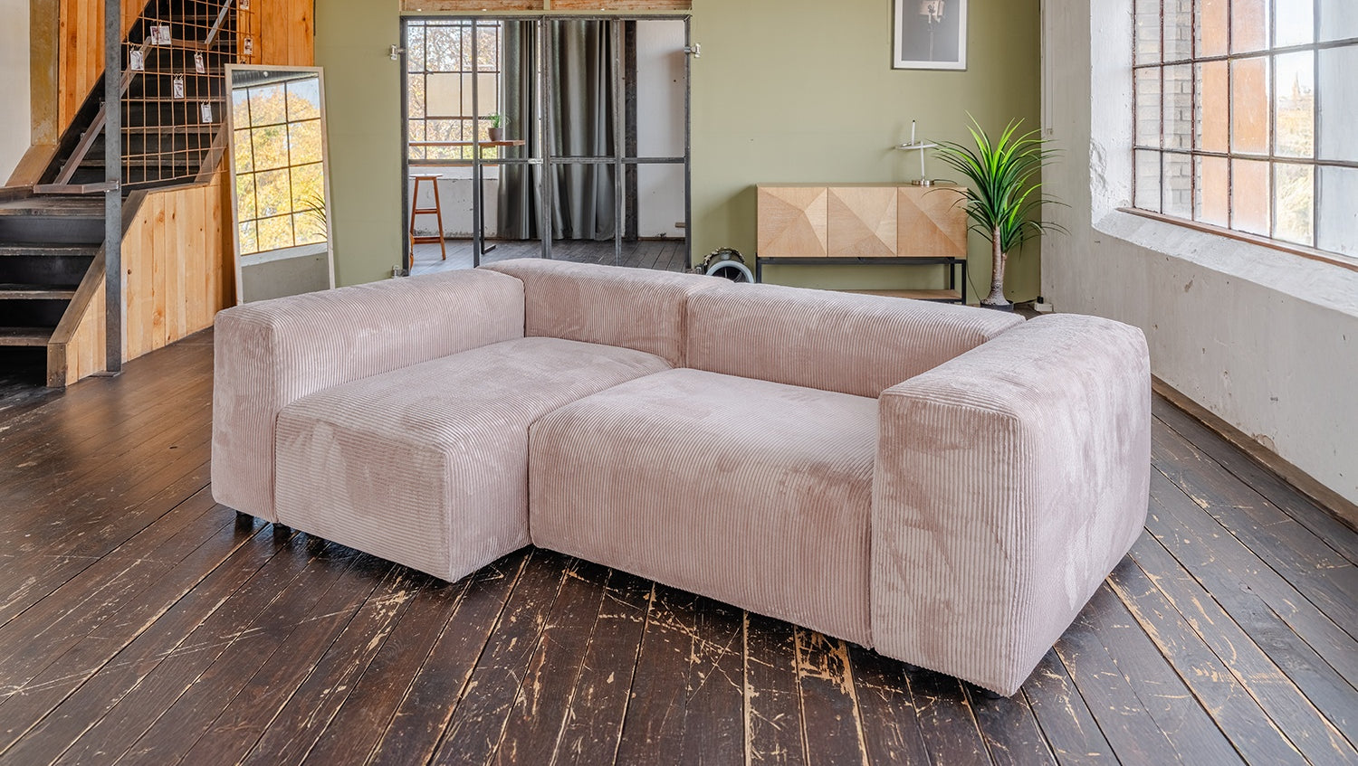 KAWOLA Sofa MIA Modulares Sofa 6-tlg. Cord taupe