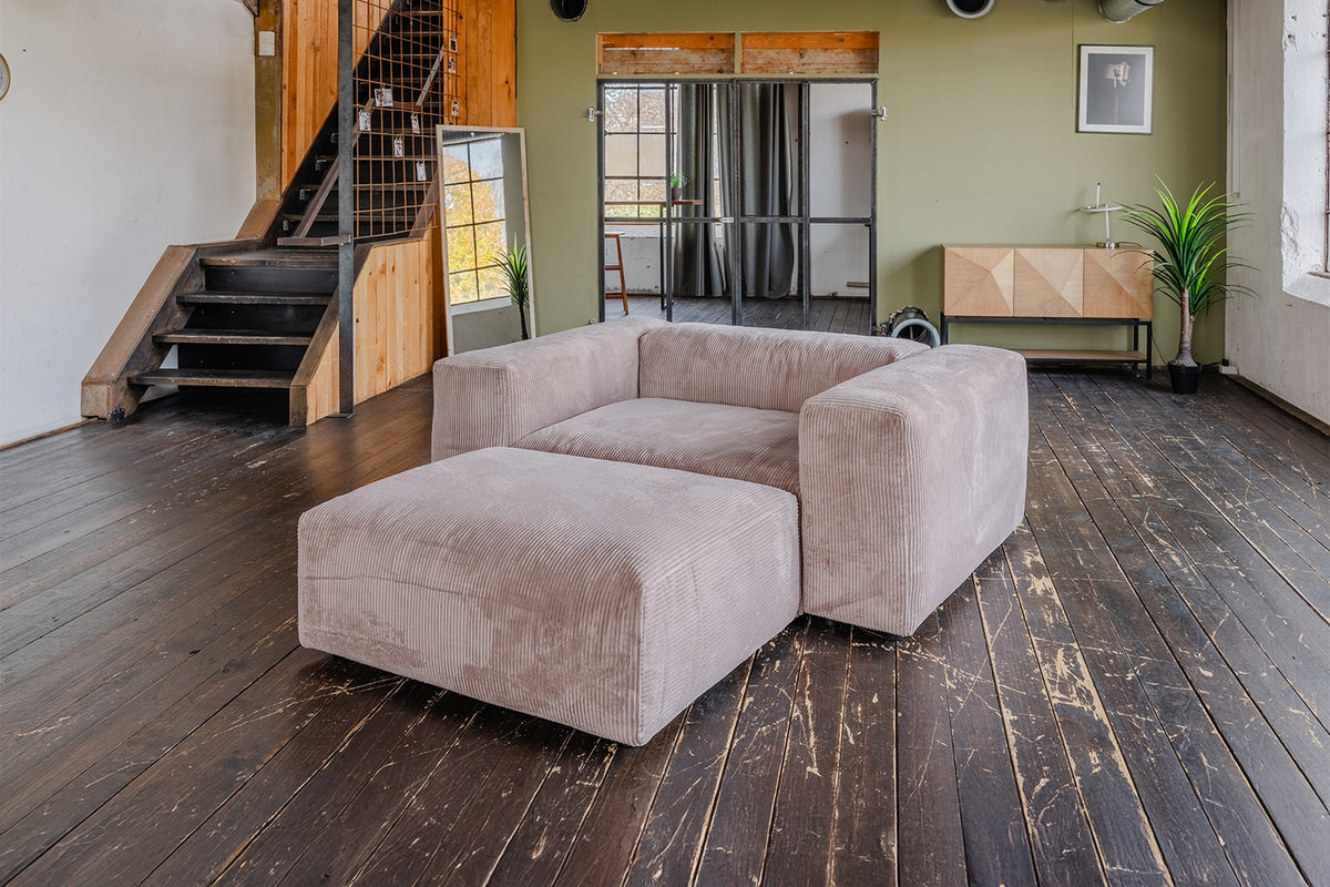 KAWOLA Sofa MIA Modulares Sofa 6-tlg. Cord taupe