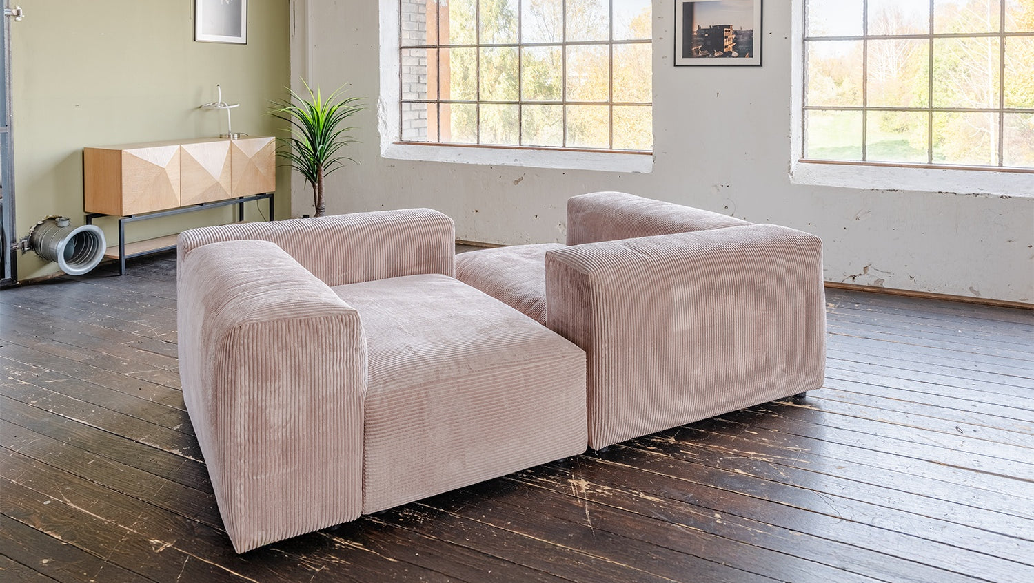 KAWOLA Sofa MIA Modulares Sofa 6-tlg. Cord taupe