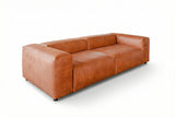 KAWOLA Sofa MIA Modulares Sofa 6-tlg. Lederfaserstoff cognac