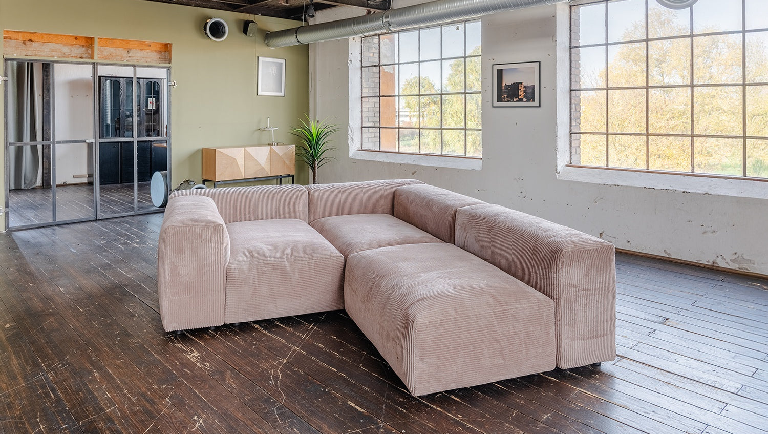 KAWOLA Sofa MIA Modulares Sofa 8-tlg. Cord taupe