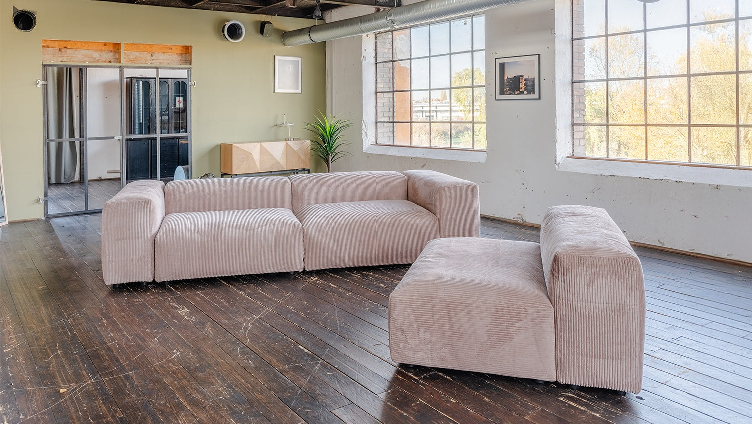 KAWOLA Sofa MIA Modulares Sofa 8-tlg. Cord taupe