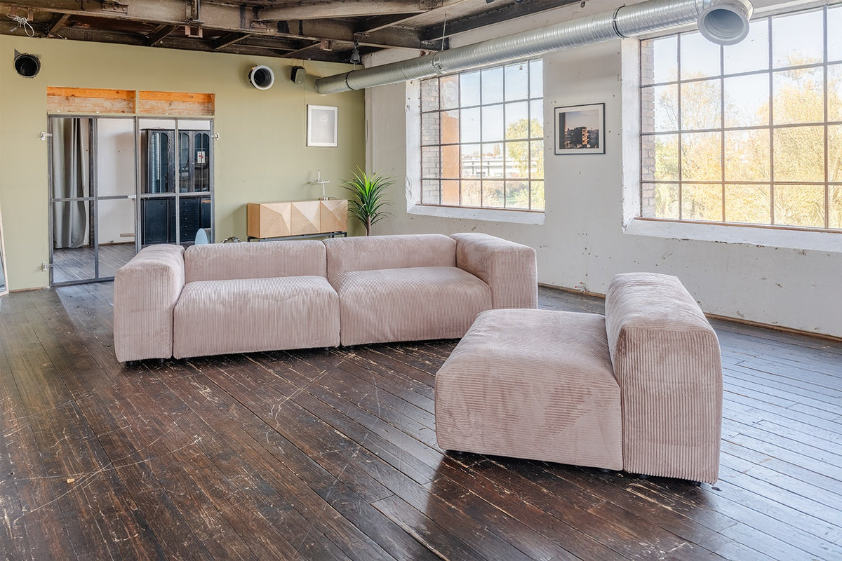KAWOLA Sofa MIA Modulares Sofa 8-tlg. Cord taupe