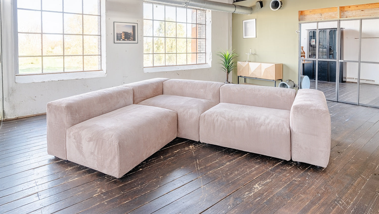 KAWOLA Sofa MIA Modulares Sofa 8-tlg. Cord taupe