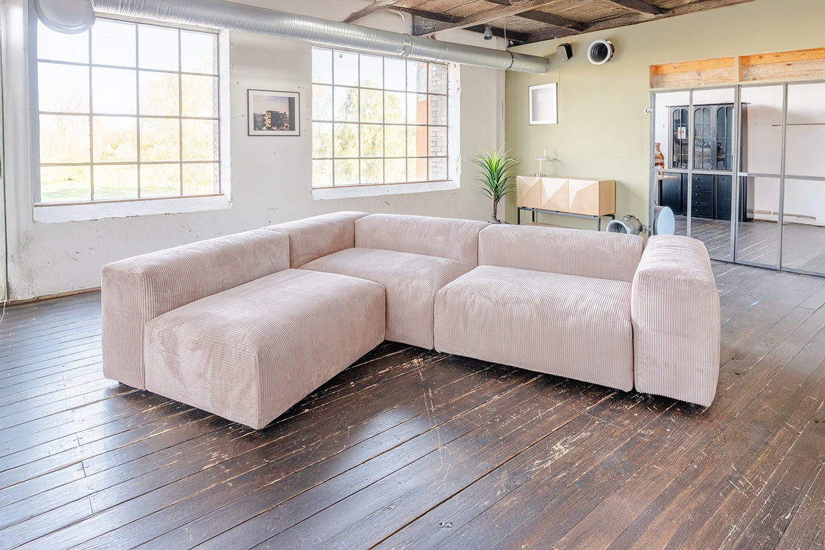 KAWOLA Sofa MIA Modulares Sofa 8-tlg. Cord taupe