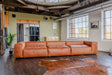 KAWOLA Sofa MIA Modulares Sofa 8-tlg. Lederfaserstoff cognac