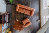 KAWOLA Sofa MIA Modulares Sofa 8-tlg. Lederfaserstoff cognac