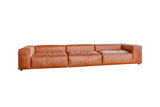 KAWOLA Sofa MIA Modulares Sofa 8-tlg. Lederfaserstoff cognac