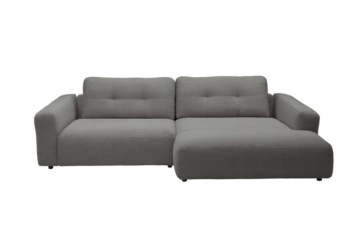 KAWOLA Sofa MIKA Ecksofa Cord grau