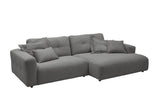 KAWOLA Sofa MIKA Ecksofa Cord grau