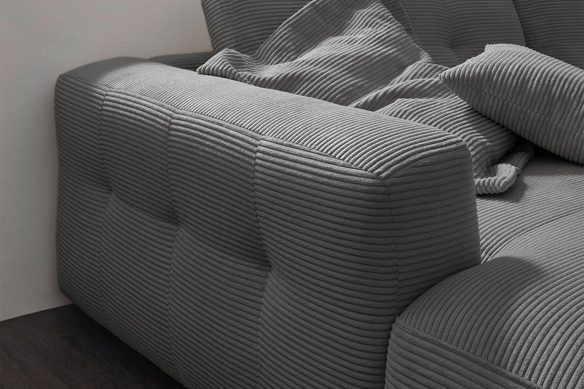 KAWOLA Sofa MIKA Ecksofa Cord grau