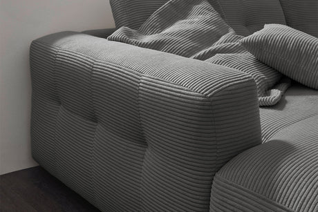 KAWOLA Sofa MIKA Ecksofa Cord grau