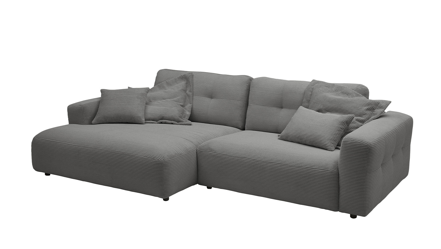 KAWOLA Sofa MIKA Ecksofa Cord grau