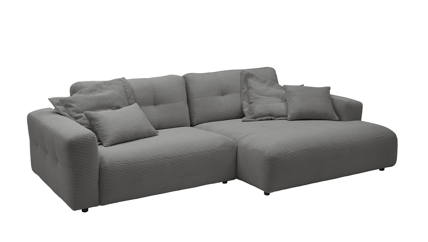 KAWOLA Sofa MIKA Ecksofa Cord grau