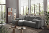 KAWOLA Sofa MIKA Ecksofa Cord grau, 276 x 167, Links