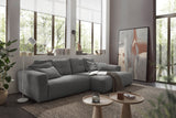 KAWOLA Sofa MIKA Ecksofa Cord grau, 276 x 167, Rechts