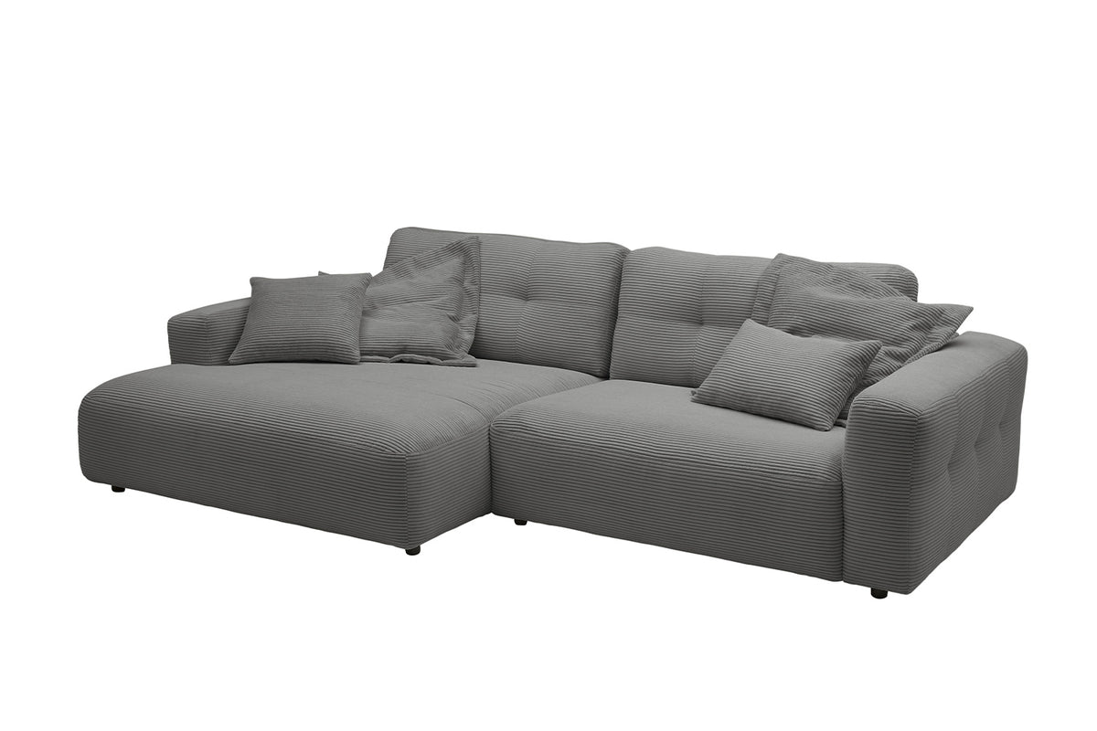 KAWOLA Sofa MIKA Ecksofa Cord grau