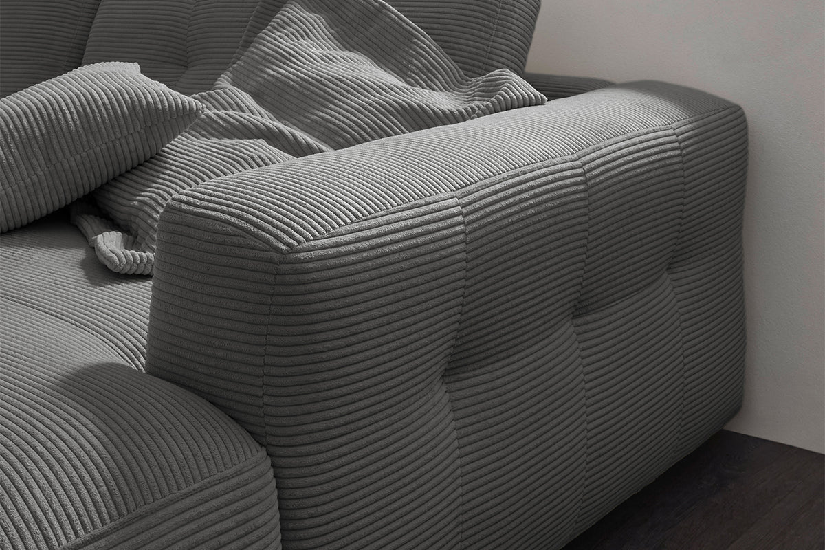 KAWOLA Sofa MIKA Ecksofa Cord grau