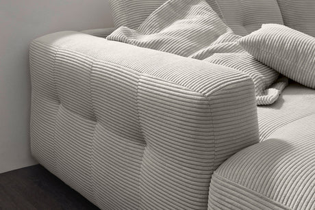 KAWOLA Sofa MIKA Ecksofa Cord hellgrau