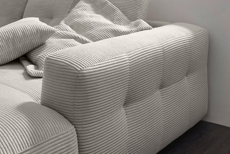 KAWOLA Sofa MIKA Ecksofa Cord hellgrau