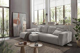 KAWOLA Sofa MIKA Ecksofa Cord hellgrau, 276 x 167, Links