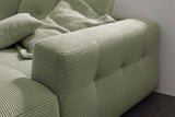 KAWOLA Sofa MIKA Ecksofa Cord olivgrün