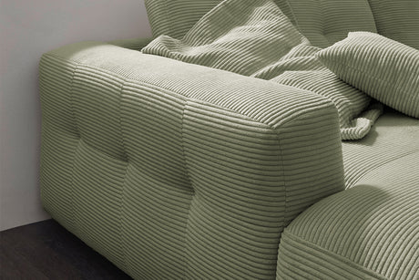 KAWOLA Sofa MIKA Ecksofa Cord olivgrün