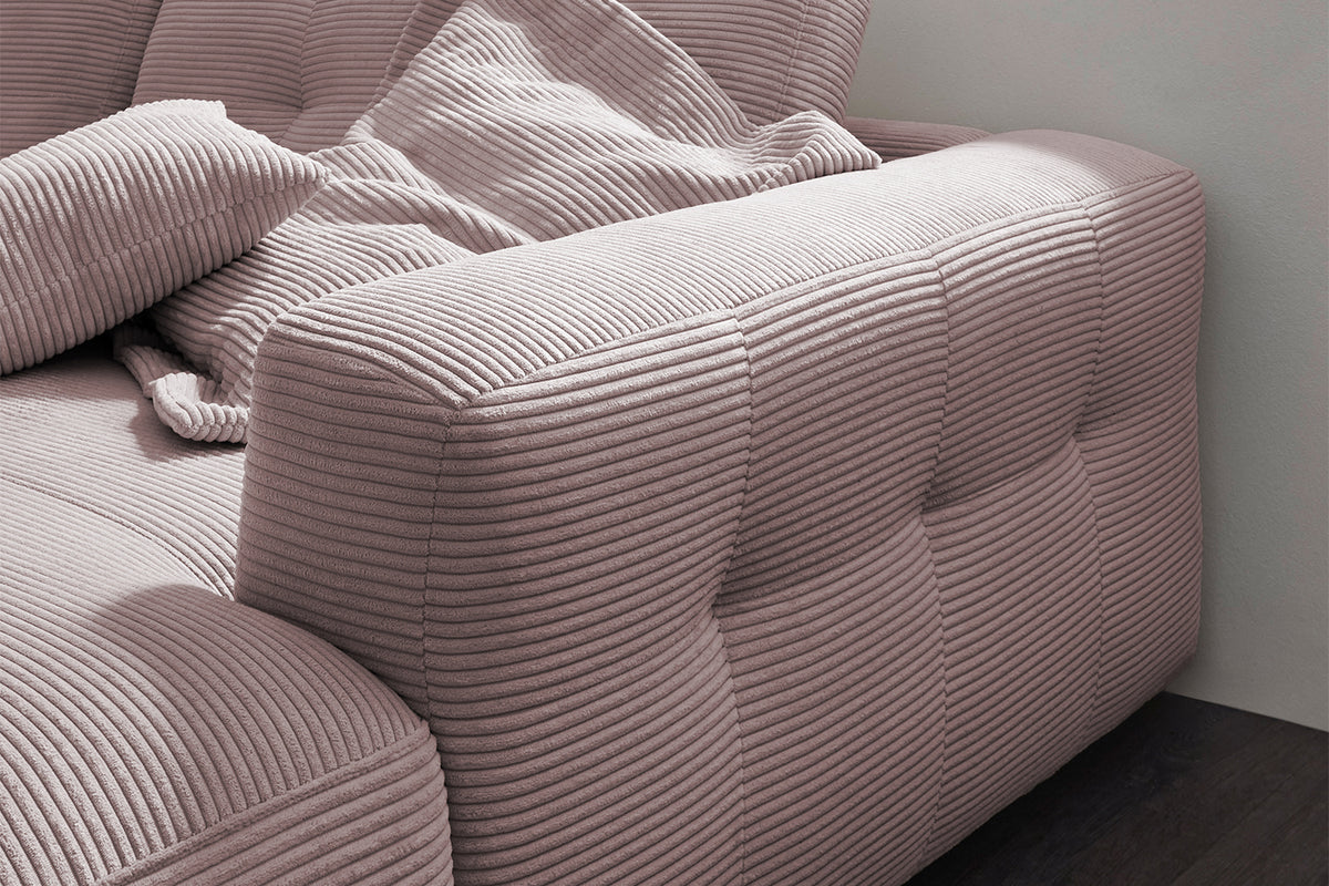 KAWOLA Sofa MIKA Ecksofa Cord rosa