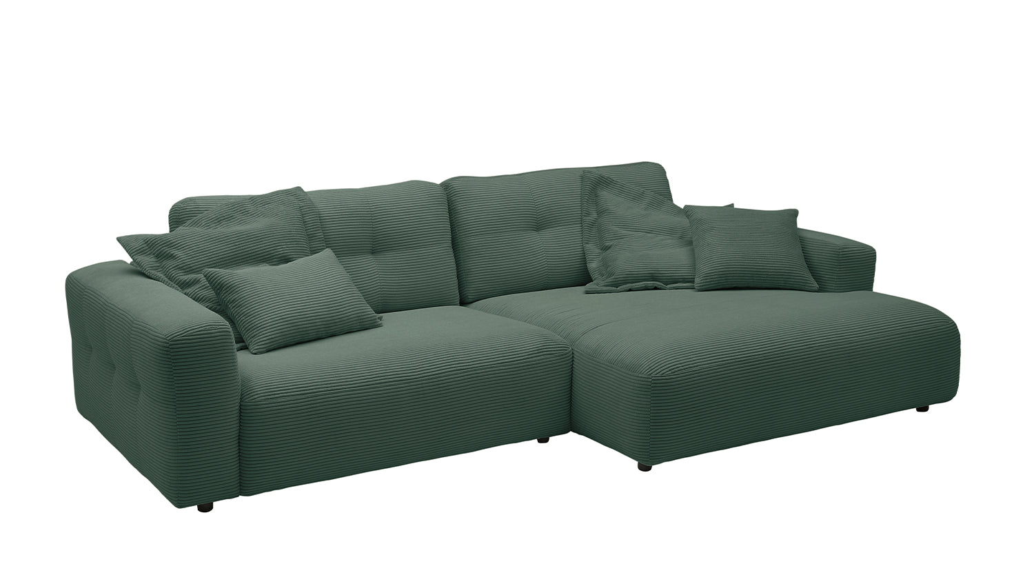 KAWOLA Sofa MIKA Ecksofa Cord smaragd