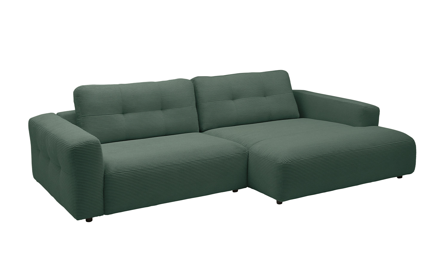 KAWOLA Sofa MIKA Ecksofa Cord smaragd