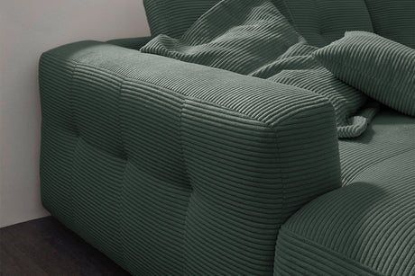 KAWOLA Sofa MIKA Ecksofa Cord smaragd