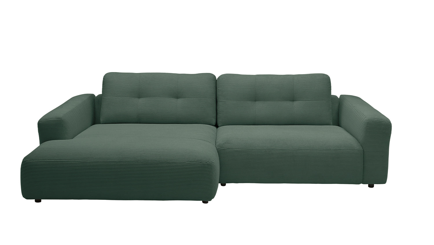 KAWOLA Sofa MIKA Ecksofa Cord smaragd