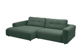 KAWOLA Sofa MIKA Ecksofa Cord smaragd