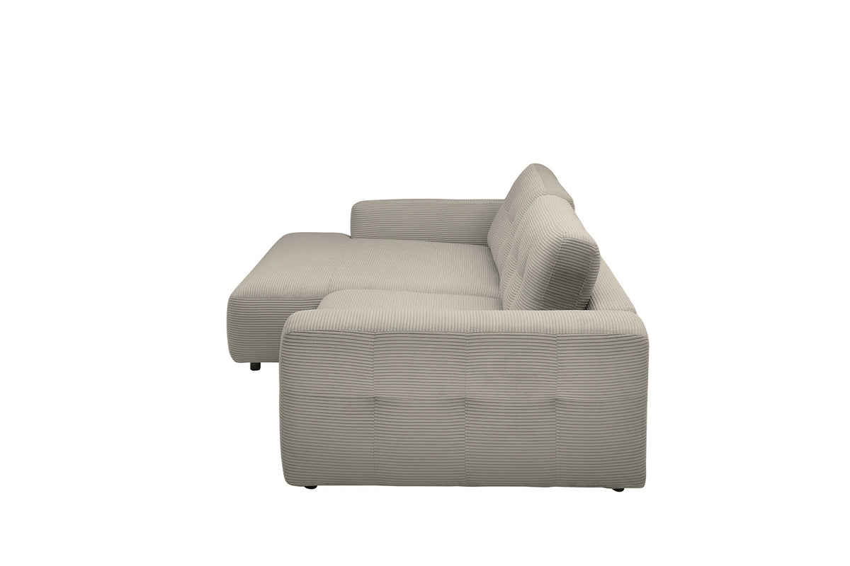 KAWOLA Sofa MIKA Ecksofa Cord steingrau