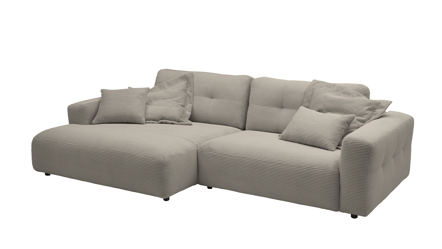 KAWOLA Sofa MIKA Ecksofa Cord steingrau
