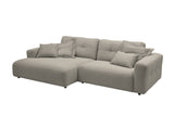 KAWOLA Sofa MIKA Ecksofa Cord steingrau