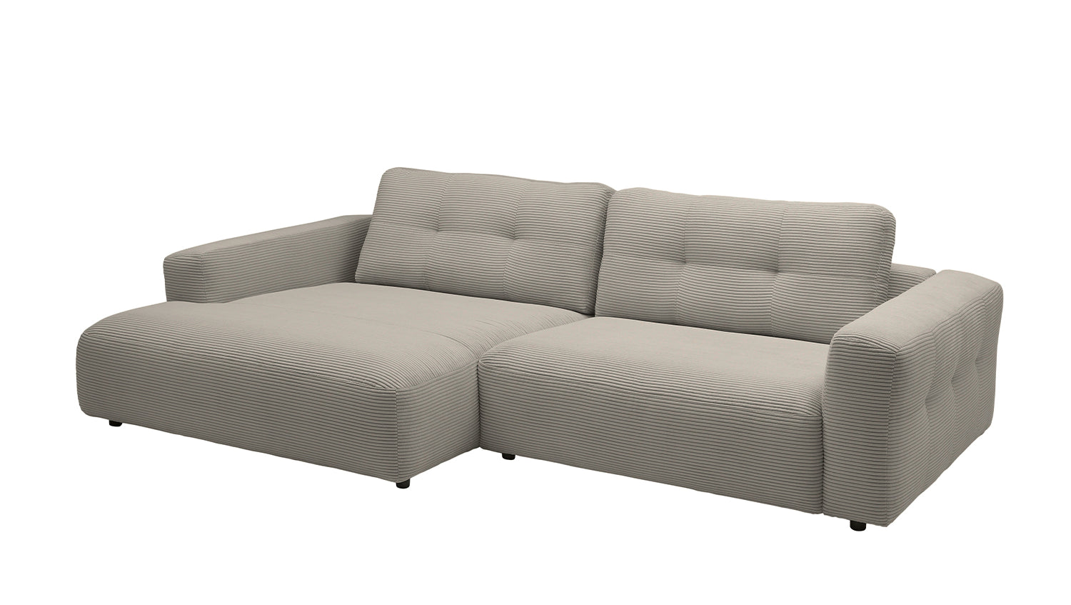 KAWOLA Sofa MIKA Ecksofa Cord steingrau