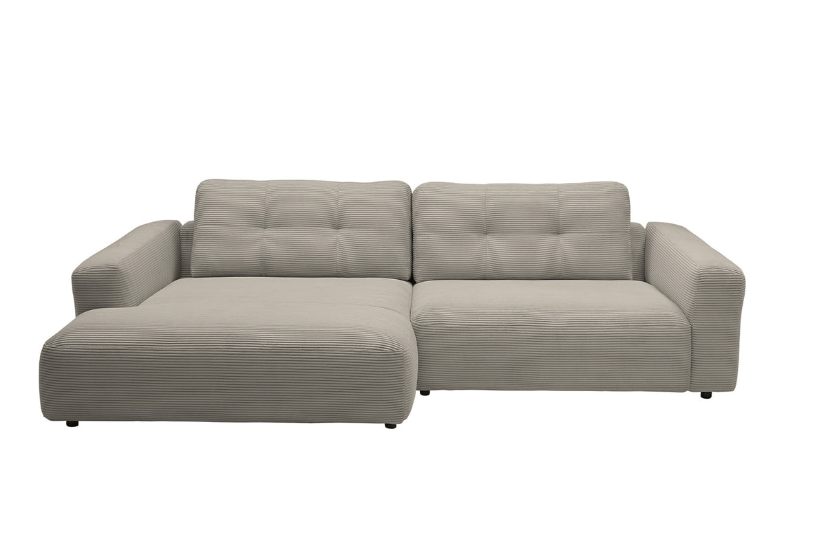 KAWOLA Sofa MIKA Ecksofa Cord steingrau