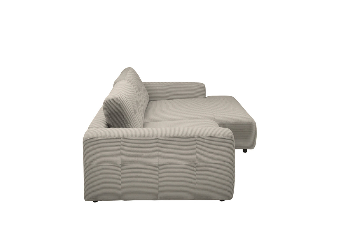 KAWOLA Sofa MIKA Ecksofa Cord steingrau